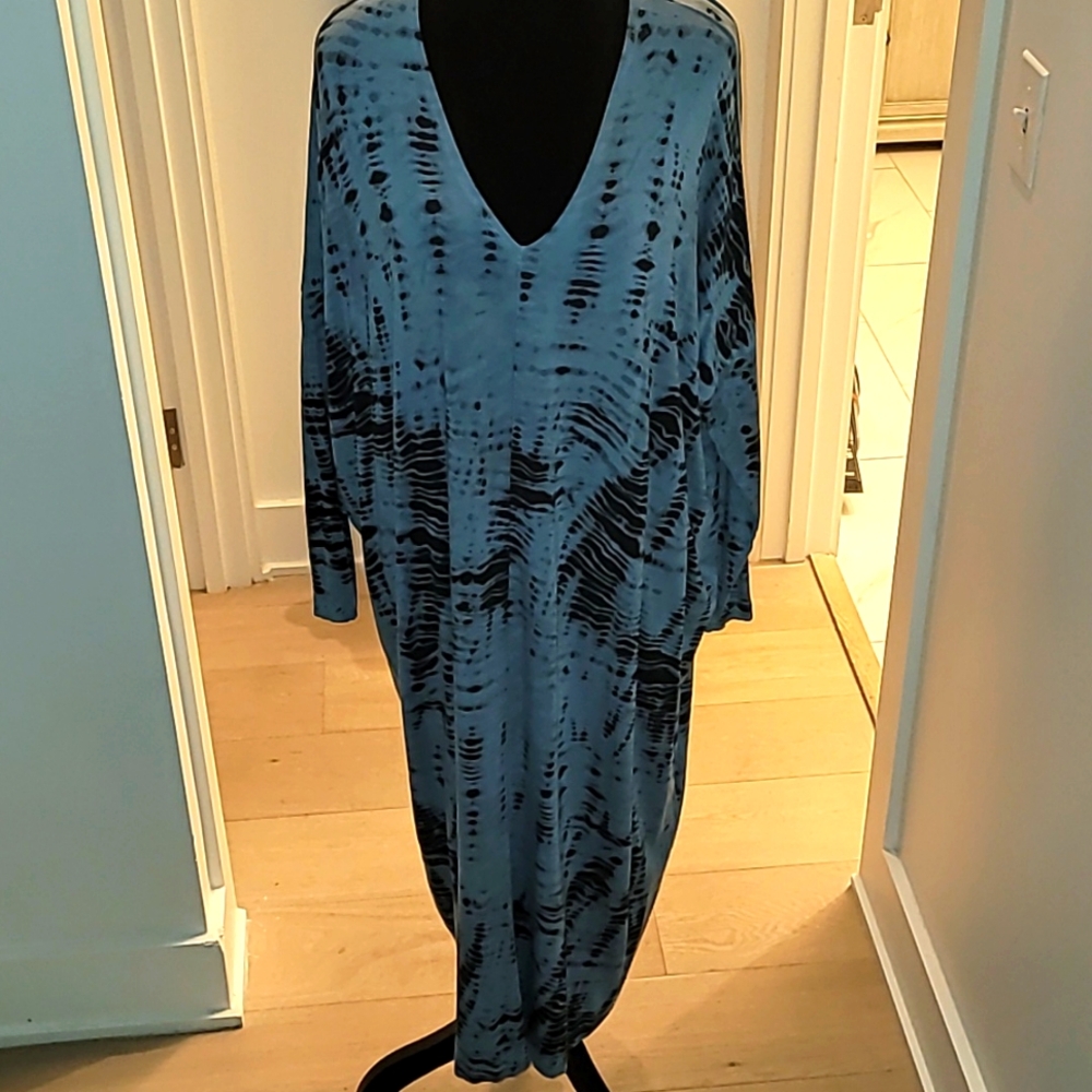 BRYN WALKER tie die Maxi Dress with batwing sleeves.